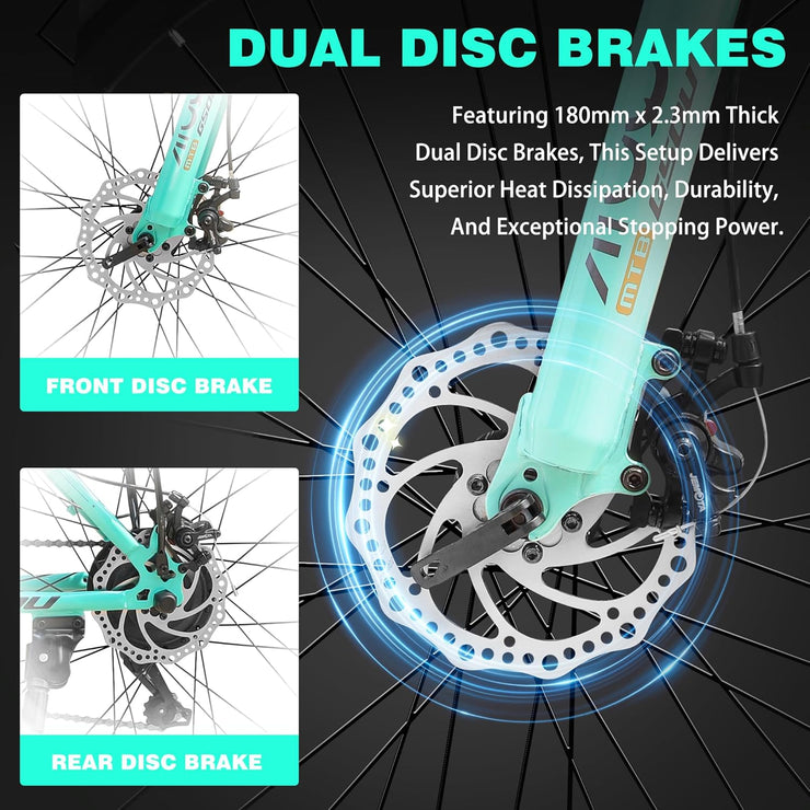 GSOU 26-inch Adult E-Mountain Bike, 250W, Long Range, 7-Speed Commuter