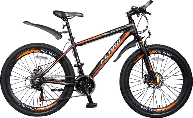 Unisex 21-Speed Shimano Mountain Bike: Lightweight Alloy Frame, Front Suspension, Black