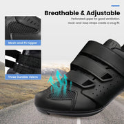 Mens Cycling Shoes Compatible with Peloton Bike & SPD 2 Bolt Clips - Unisex Spin Bicycle Shoes with 3 Bolt Look Delta Cleats - Indoor Outdoor Road Bike Cycling