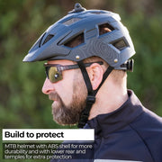 Adult MTB Mountain Bike Cycle Helmet with Large Visor for Trek and Trail Bikes, Camera Mount, ABS Shell, Nanga, BHE-54