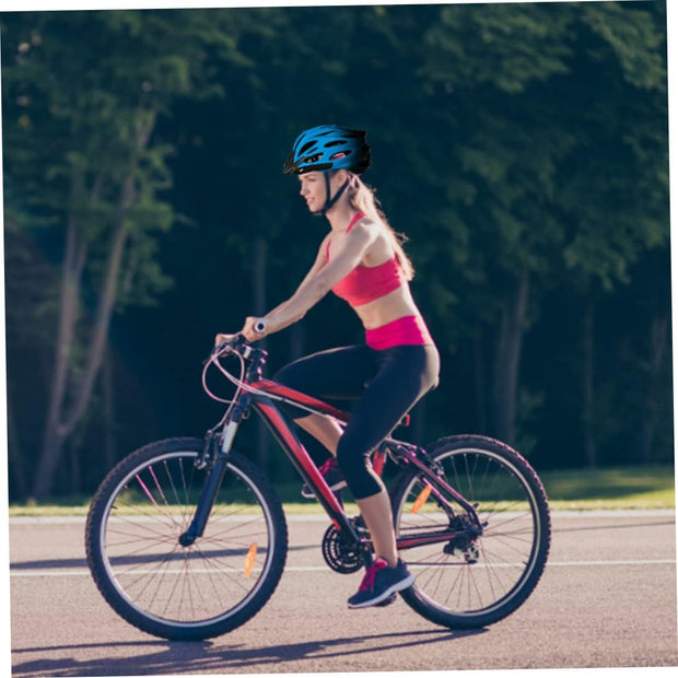 Cycling Helmet Adult Lightweight Bike Helmet Bicycle Helmet with Taillight Adjustable for Men Women Red