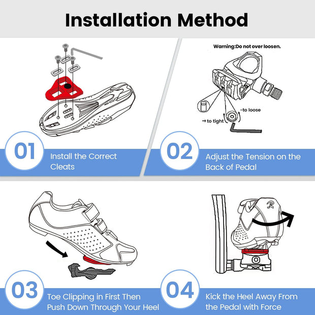 Mens Cycling Shoes Compatible with Peloton Bike & SPD 2 Bolt Clips - Unisex Spin Bicycle Shoes with 3 Bolt Look Delta Cleats - Indoor Outdoor Road Bike Cycling