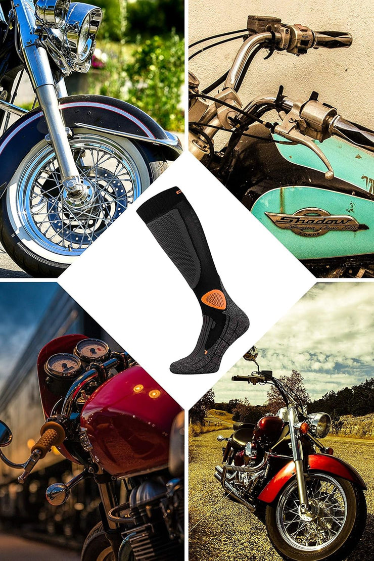 - Men'S Long Motorcycle Socks, Breathable Functional Socks, Motorcycle Socks for Motorcycle Boots