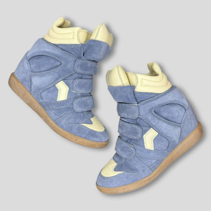 Isabel Marant Women's Blue and Cream Trainers