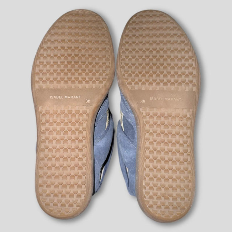 Isabel Marant Women's Blue and Cream Trainers