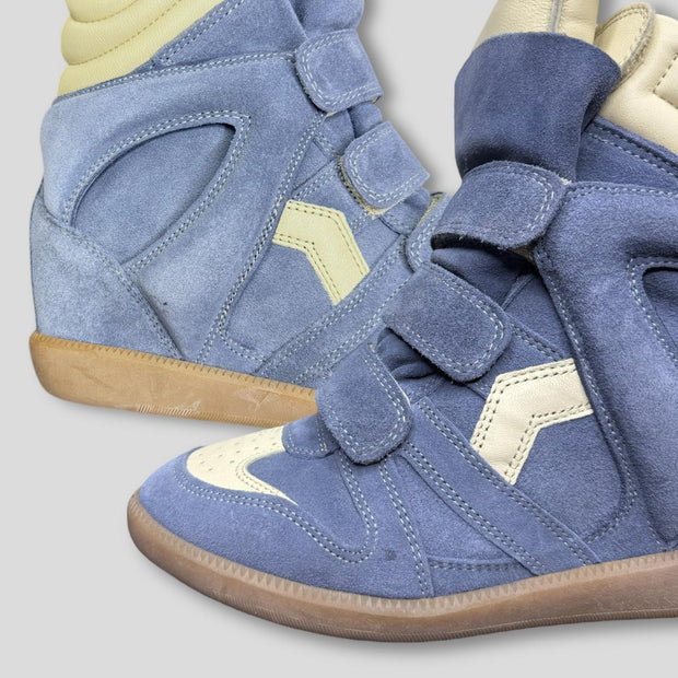 Isabel Marant Women's Blue and Cream Trainers