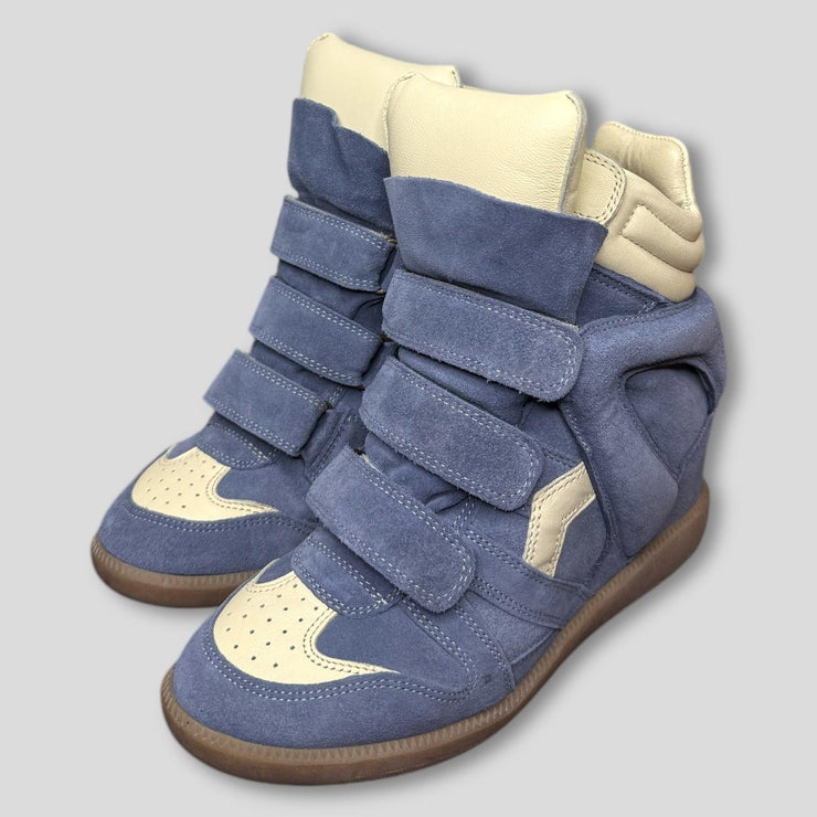 Isabel Marant Women's Blue and Cream Trainers