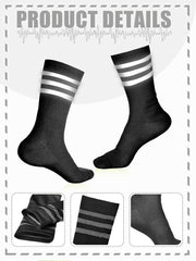 4 Pairs Glow in Dark Socks Cycling Socks High Reflective Running Socks Night Safety Socks Compression Athletic Sock