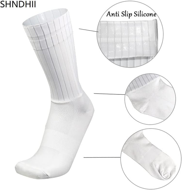 Cycling Socks anti Slip Silicone Summer Aero White Line Cycling Sport Running Socks