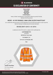 Hi Vis Long Sleeve Vests Orange, Reflective High Vis Jackets, Hi Viz, Work Utility & Safety Clothing, Neon Clothes, Running, Jacket, Hivisible, Security, PPE, Fluorescent - Size 3XL